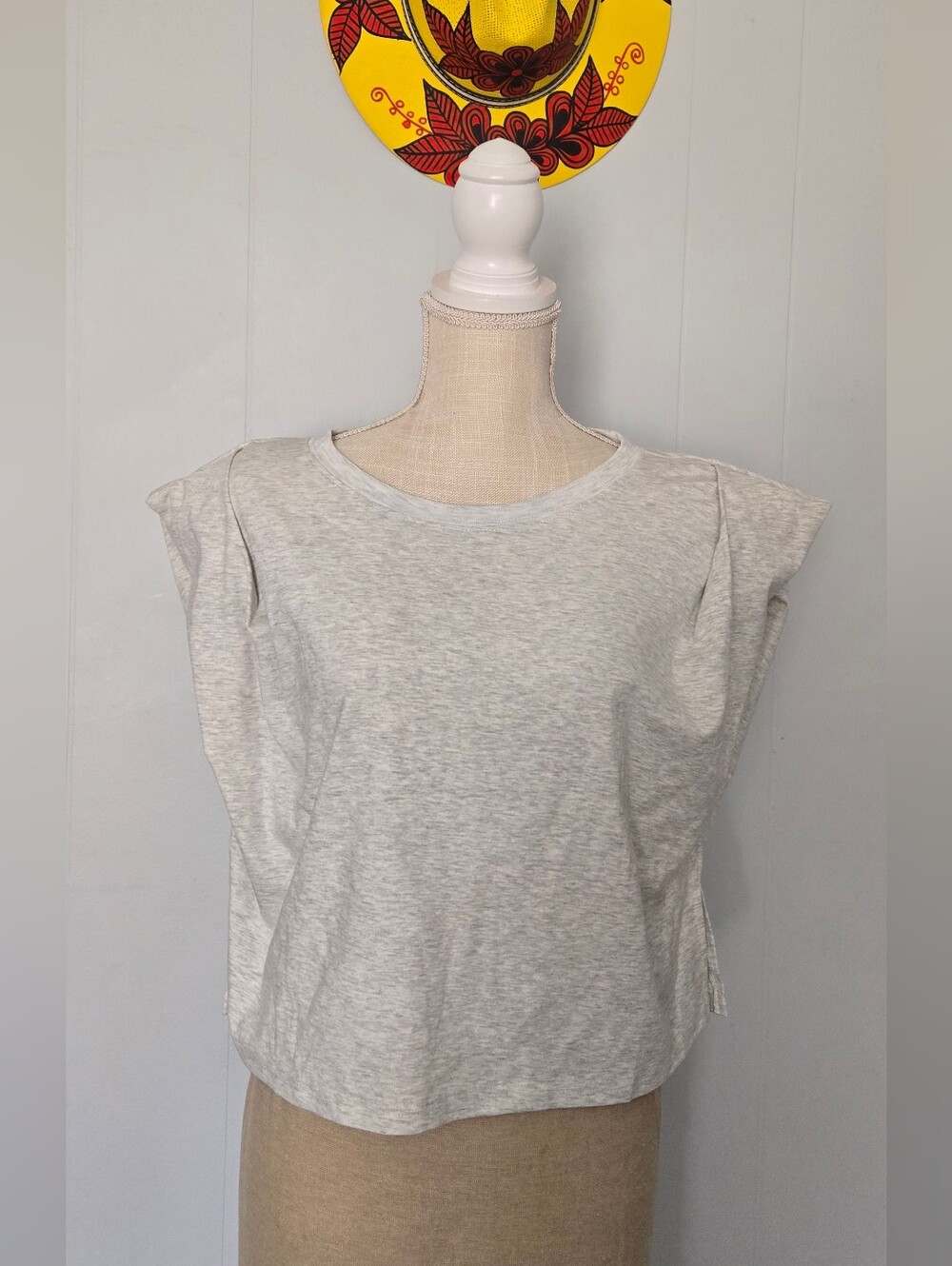 Heather Gray Structured Shoulder Tank Top